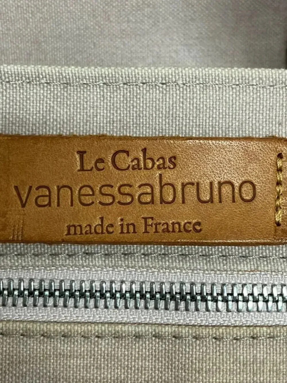 vanessa bruno Beige Rose Gold Canvas Sequins Tote Bag
